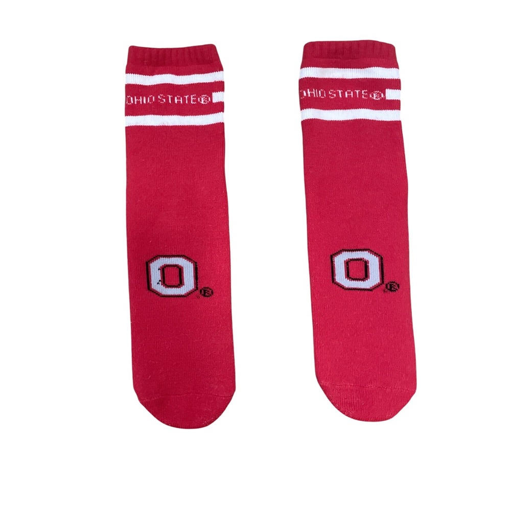 Ohio State Socks Striped Crew Socks Buckeyes NCAA Football Fan‎ Gear